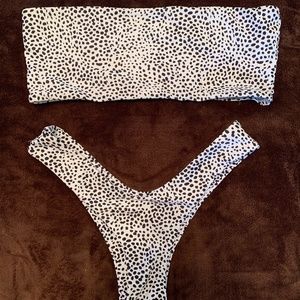 Animal Print Bandeau Bikini